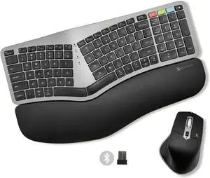 X9 Ergonomic Keyboard and Mouse Wireless Combo - Ergo Split Keyboard with Wrist Rest and Mouse, 2.4G and Bluetooth, Full-Size Wireless Carpal Tunnel Ergonomic Keyboard and Mouse for Laptop and PC X9 Ergonomic Keyboard and Mouse Wireless Combo - Ergo Split Keyboard with Wrist Rest and Mouse, 2.4G and Bluetooth, Full-Size Wireless Carpal Tunnel Ergonomic Keyboard and Mouse for Laptop and PC