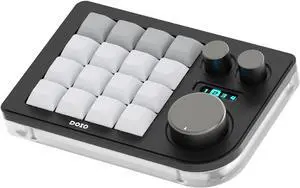 KEEBMONKEY Megalodon Triple Knob Macro Pad Programmable Designer Mini Keyboard 16 Keys (Black)