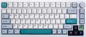 GK GAMAKAY TK75 V2 75% Silent Mechanical Keyboard with TFT Screen, Hot Swap RGB Bluetooth 5.0/2.4GHz Wireless/USB-C Wired PBT Cherry Profile Keycaps Gaming Keyboard (GamaKay Phoenix Switch)