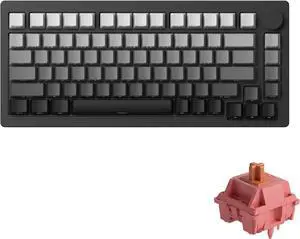 M1W V3 VIA Aluminum Mechanical Keyboard 75% RGB Hot-swappable Gaming Keyboard with Knob, 6000 mAH RGB Gradient Black with PBT Double Shot Keycaps Rosewood Switch