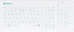 PUREKEYS Medical Keyboard Compact USB-Cabled White for Hospital, Dentist, Cleanroom, Laboratory and Industrial. Easy to Clean Hygienic Flat and Flexible Silicone