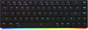 AIRONE Mechanical Keyboard, 65% Layout, Cherry MX ULP Switch, RGB Backlit, USB-C Cable, Windows/MacOS/iOS, Macro Support, Portable, Super Slim/Super Light, Black- Click