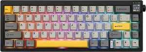 AJAZZ AK650 65% Gasket Mechanical Keyboard, 3 Modes Wireless Gaming Keyboard with 0.85'' TFT Screen & Knob, Hot Swappable, 5000 mAh Battery, Flex-Cut Plate & PCB, RGB (Black Grey)