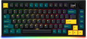 MD750 Delight BT RGB Devil Green TKL Ergonomic Mechanical Keyboard, LED Screen & Knob, 75% Layout, 2.4G/ BT5.0/ USB Type-C, Mac/Windows OS Compatible (Gateron G Brown)
