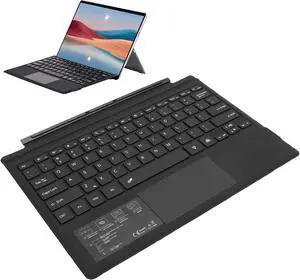 Yunir Bluetooth Tablet Keyboard Rechargeable, Magnetic Portable Backlight Keyboard with Touchpad, for Pro 3 4 5 6 7, 60hr Battery and 10M 32.8ft Working Distance (Black)