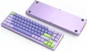 ATTACK SHARK M71 75%TKL Wireless Mechanical Keyboard,Full Aluminum CNC,BT5.0/2.4G/USB-C,Hot-swap,RGB LED,NKRO Gaming Keyboard,4600mAh,Pre-lubed Linear Switch,Custom Gasket Mount for PC Mac/Win(Purple)
