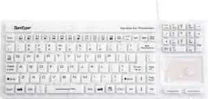 "Touchpad Plus Hygienic Medical-Grade Rigid Silicone Washable Keyboard with Touchpad(USB) (White) | KBSTRC106T-W