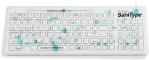 Swipe Clean Flat Surface Washable Keyboard with ON/Off Switch (White) (USB) | KBSTRC106SC-W