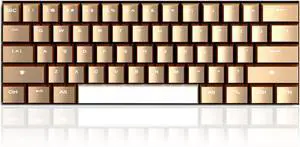 Full Metal Mechanical Keyboards with RGB Backlit, Ultra-Compact Bluetooth 60% Stainless Steel Keycaps Gaming Keyboards Blue Switches Mac PC Computer Keyboards (Rose Gold)