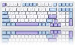 x Aula F99 Mechanical Keyboard,96% Layout Gasket Mounted Hotswap RGB Backlits Gaming Keyboard for Win/MAC,Linear Switch PBT Keycaps (Blue and Purple)