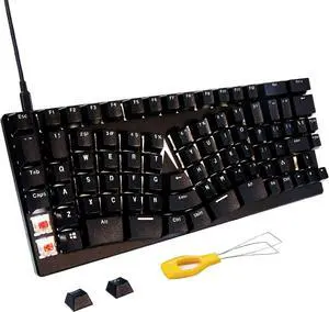 M MAKETHEONE Ergonomic Mechanical Keyboard, X-Bows Butterfly Layout Mech Keebs, USB-C Wired 80% Ergo KB with Quiet and Linear Red Switches for Desktop Computer PC (Lite)