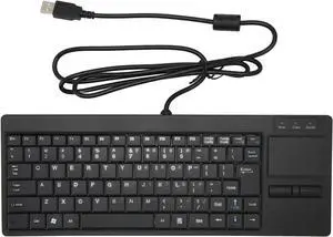 Industrial Keyboard, Mini Ultra-Thin Wired Keyboard with Touchpad X Scissor Foot, IPC Keyboard for Industry, Food Service, Boat, Manufacturing, Military and Hospital (USB Interface with HUB