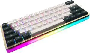 DRAOZA RGB Backlit 61-Key Hot Swap Mechanical Gaming Keyboard Kit, Programmable Triple Mode Bluetooth 5.0/USB-C Wired/2.4GHz Wireless Custom Keyboard (Translucent Base)