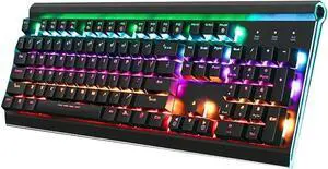 ARCH Metal Panel Mechanical Gaming Keyboard,Computer Keyboard,Mechanical Keyboard with Ergonomic Wrist Rest Wired Keyboard for PC/MAC Games (Color : B-Red Shaft)