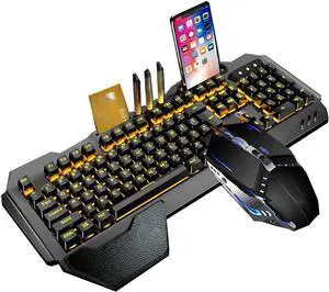 Mechanical Keyboard Mouse Headset Kit with Wrist Rest,Adjust The BracketGaming Mouse & Gaming Headphones for Laptop Computer PC Games (Color : D)
