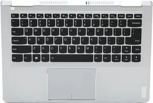 Durable Laptop Palmrest Keyboard for Yoga 710 14 Series, Silver Case with Black Keys, Quick Response and Backlit Function for Enhanced Night Use