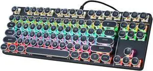 Feiyx Mechanical Gaming Keyboard Compact 107 Key Wired Blue Switches Equivalent for Windows PC/MAC Games