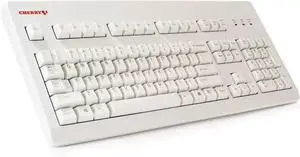 Cherry G80-3494 Black White Plastic Case Black Green Silent Red Switch 104 Full Size Retro Typing Mechanical Keyboard