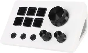 Stream Deck Visual Keyboard Visual Keyboard with Knobs 6 Keys LCD Custom Buttons Programmable Keyboards Visual Keyboard for OBS for Twitch for OS X PC (White)(White)