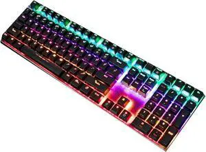 Wired Gaming Keyboard and Mouse Combo Mechanical Keyboard with Ergonomic Mouse Pad for Windows PC Gamers,Black (Color : C)