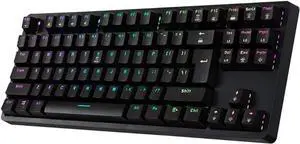 Laptop Keyboard Gaming Mechanical Keyboard RGB Rainbow Backlit 87 Keys Water-Resistant 12 Multimedia Keys for PC and Laptop Computer Keyboard