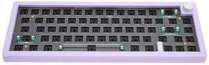 65% Gaming Keyboard DIY Kit, 67 Keys Hot Swappable Gasket Mount PCB Mounting Plate Mechanical Keyboard with RGB Multimedia Knob Triple Mode, Switch Key Puller (Purple)