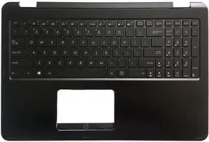 Black Backlit Laptop Keyboard with Palmrest Upper Cover Compatible with Q553 Q553U Q553UB Model 90NB0AZ1-R31US0 0KN0-SR3US13