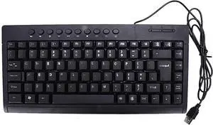 zhanghong Black Ultra-Thin Quiet Small Size 85 Keys Multimedia USB Keyboard for Laptop Pc