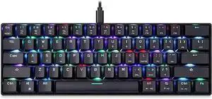XIXIDIAN Mechanical Gaming Keyboard,Wired 60% Mechanical Gaming Keyboard RGB Backlit Ultra-Compact Blue Switch,for Mac Windows Laptop