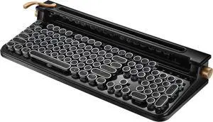 FINEDAY Keyboard 2.0 Plus, 2.4G Wireless & Bluetooth, 104 Keys, Blue Switch, 5000mAh, Retro Mechanical Keyboard for PC/Mac/Phone (English Keycaps)