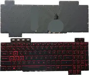 Red Backlit Spanish Keyboard Compatible with FX504 FX504GD FX504GE FX504GM Replacement