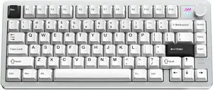 FURYCUBE F75 Mechanical Keyboard, 75% Aluminum Keyboard VIA-programmable Custom Hot Swappable,Gasket Structure,RGB Backlit Gaming Keyboard for PC/Tablet/PS