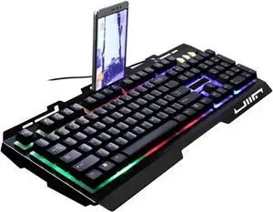 Computer Keyboard 104 Keys, Comfortable, USB Keyboard,RGB Lighting,Multi-Media Controls, Splash-Proof, with Full Buttons, Mechanical Keyboard, for Gaming and Work (Color : Black)