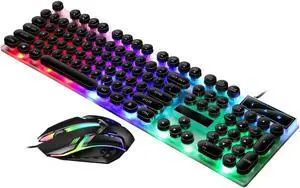 Keyboard Luminous Gamer Mouse Keyboard Mouse Combo Set Led Backlight for Notebook Laptop Mac Desktop Mechanical Keyboard