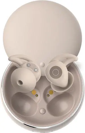 Sleepals Micro Sleep Earbuds for Side Sleepers, Sleep Headphones with Noise Reduction, Soft and Snug Fit Overnight, Slim and Light, 28hr Play with Travel Charging Case (Off-White)