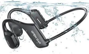 Bone Conduction Headphones, IP68 Swimming Headphones Built-in MP3 16G Storage, Bluetooth 5.3 Open Ear Headphones Large Capacity Battery, Waterproof Sports Earphones for Swimming, Running