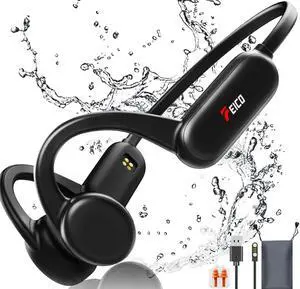FEICO Bone Conduction Headphones with Built-in MP3 Player - 32GB Memory, Swimming Headphone - IP68 Waterproof, Bluetooth 5.3 with Mic, Open Ear Sport Wireless Headphones for Running, Cycling, Driving