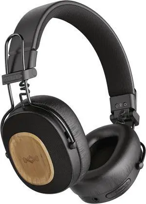House of Marley Positive Vibration Riddim On-Ear Headphones, 50-Hour Playtime, Quick Charge, Crystal Clear Calls, Sustainable Bamboo (Signature Black)