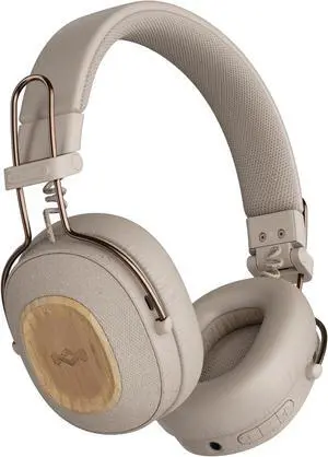House of Marley Positive Vibration Riddim On-Ear Headphones, 50-Hour Playtime, Quick Charge, Crystal Clear Calls, Sustainable Bamboo (Cream)