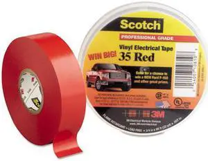 3M Scotch 35 Vinyl Electrical Color Coding Tape 3/4" x 66ft Red 10810 - OEM
