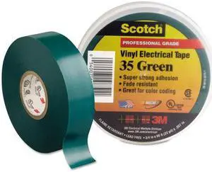3M 10851 Scotch #35 Electrical Tape, 3/4-Inch by 66-Foot by 0.007-Inch, Green - OEM