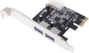 USB 3.0 expansion card PCI-E PCI Express external 2 port 4-pin power connector Support Windows Vista / Server 2008 / Windows 7