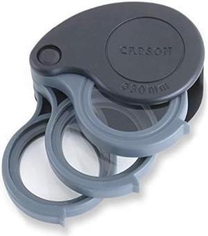 Carson TriView 5x / 10x / 15x Folding Loupe with Built-in Case TV-15