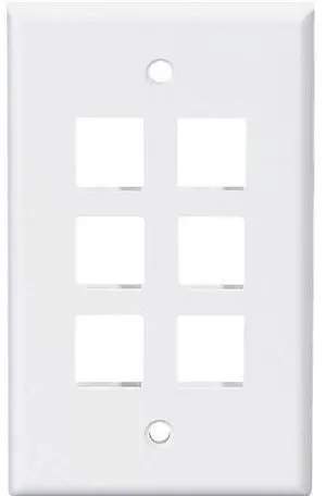Leviton 6-Port Wall Plate C62-41080-6WP Unit: EACH