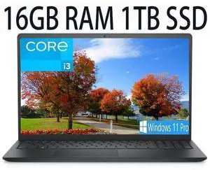 Dell Inspiron 15 3511 laptop, 11th Gen Intel Core i3-1115G4 2-Cores Processor, Intel UHD Graphics, 16GB DDR4 1TB PCIe SSD, 15.6" FHD LED Display, WiFi, USB, Bluetooth, HDMI, Webcam, Windows 11 Pro Dell Inspiron 15 3511 laptop, 11th Gen Intel Core i3-1115G4 2-Cores Processor, Intel UHD Graphics, 16GB DDR4 1TB PCIe SSD, 15.6" FHD LED Display, WiFi, USB, Bluetooth, HDMI, Webcam, Windows 11 Pro