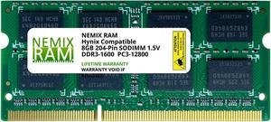 HMT41GS6DFR8C-PB Hynix Replacement 8GB DDR3-1600 PC3-12800 Non-ECC Unbuffered Memory by NEMIX RAM