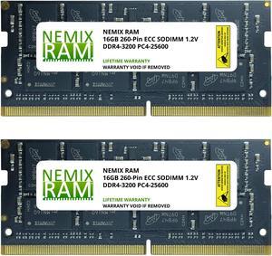 32GB Kit 2x16GB DDR4-3200 PC4-25600 ECC SODIMM 2Rx8 Memory by NEMIX RAM