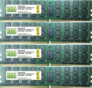 NEMIX RAM 256GB 4x64GB DDR4-2666MHz PC4-21300 4Rx4 ECC Load Reduced Memory