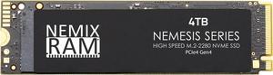 NEMIX RAM Nemesis Series 4TB M.2 2280 Gen4 PCIe NVMe SSD Write Speeds up to 7415mbps Compatible with Dell Precision 5470 5480 5680 7670 7770 Workstations