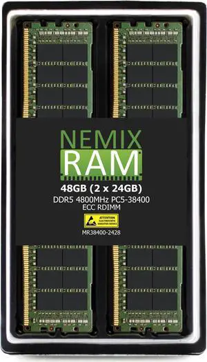 NEMIX RAM 48GB (2X24GB) DDR5 4800MHZ PC5-38400 2Rx8 1.1V CL40 288-PIN ECC RDIMM Registered Server Memory Compatible with THINKMATE TWX-QS8-14E4|TWX-QS8-24E4 Tower Servers